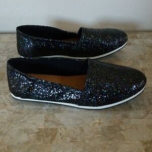 Qupid Black Glitter Espadrilles